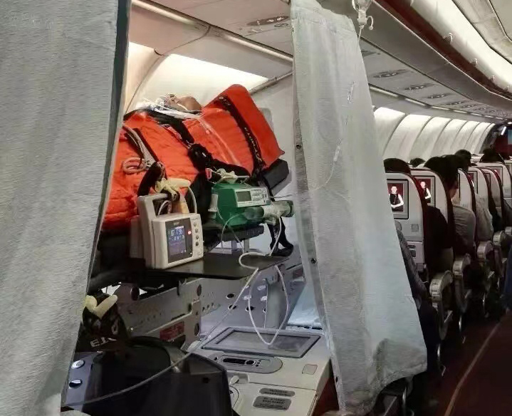 宁波跨国医疗包机、航空担架